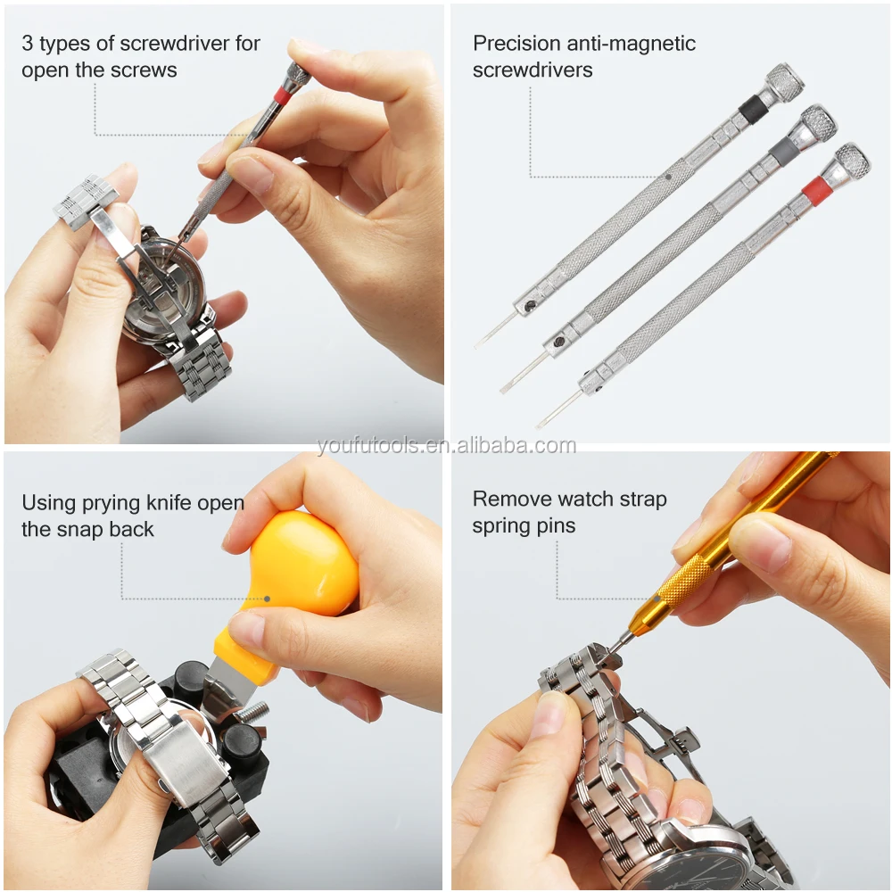 147 PCS Watch Repair Kit Professional Screwdriver Spring Bar Watch Tool Set, Watch Band Link Pin Repair Tool Kit Set
