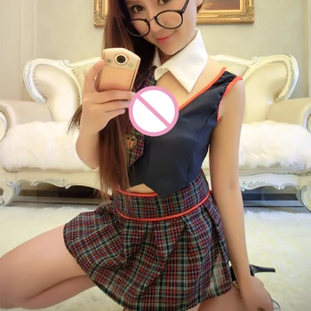 Hot Sex Schoolgirl Uniform Backless Lingerie Costume Hot Sex Schoolgirl Uniform Backless Lingerie Costume