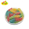 Wholesale soft fruit flavored worm Shape sugar coated gummy candy