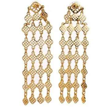 Very Long Size Gold Earrings Fashionable Costume Women Very Long Size Gold Earrings Fashionable Costume Women