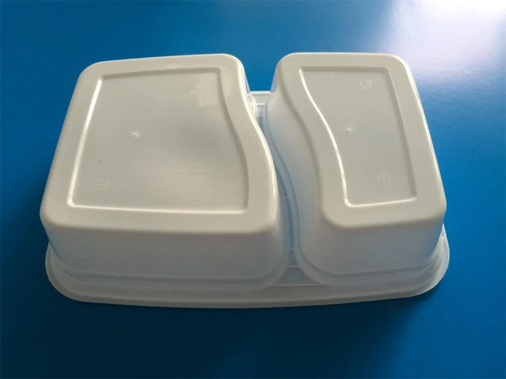 2 Compartment Microwave Safe 1000ml Disposable Plastic Lunch Container