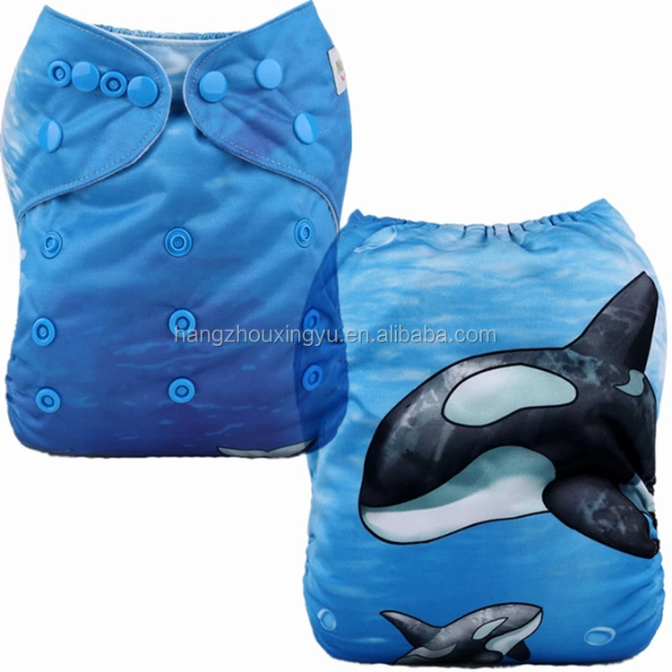 Mumsbest Custom Positioning Digital Marine Whale Print Baby Cloth