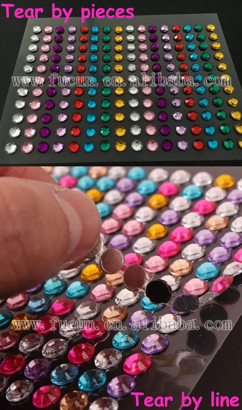 Clear Crystals Flower Shape Selfadhesive Rhinestone Crystal Bling