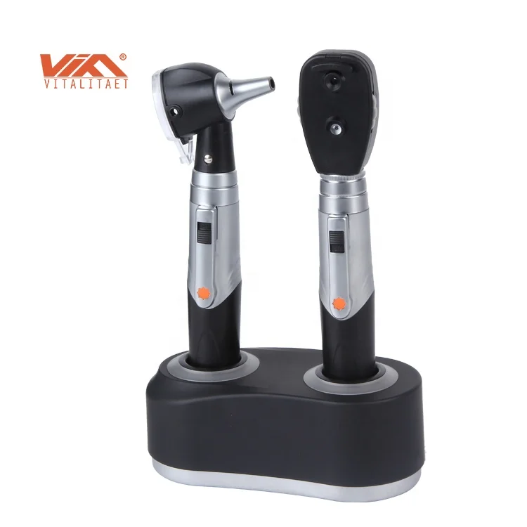 
Professional Otoscopio Diagnostic Kit Medical Chargeable Fiber Optic Otoscope 