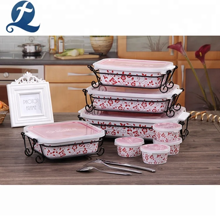 Wholesale Cheap Baking Pan Dishes Custom Ceramic Bakeware Sets