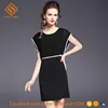 women short dress round neck fashion package hip chiffon
