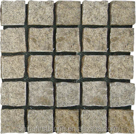 HZY-02 DIY Interlocking Outdoor Tiles Lazy Stone Yellow Granite Easy Paving Cobble for Pavement