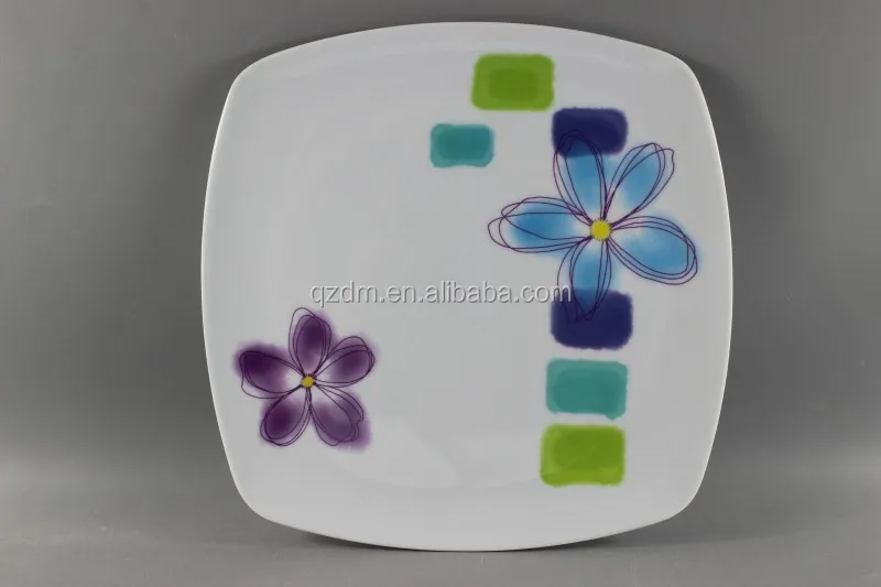 Cheap Square Melamine Dinner plate Custom Print