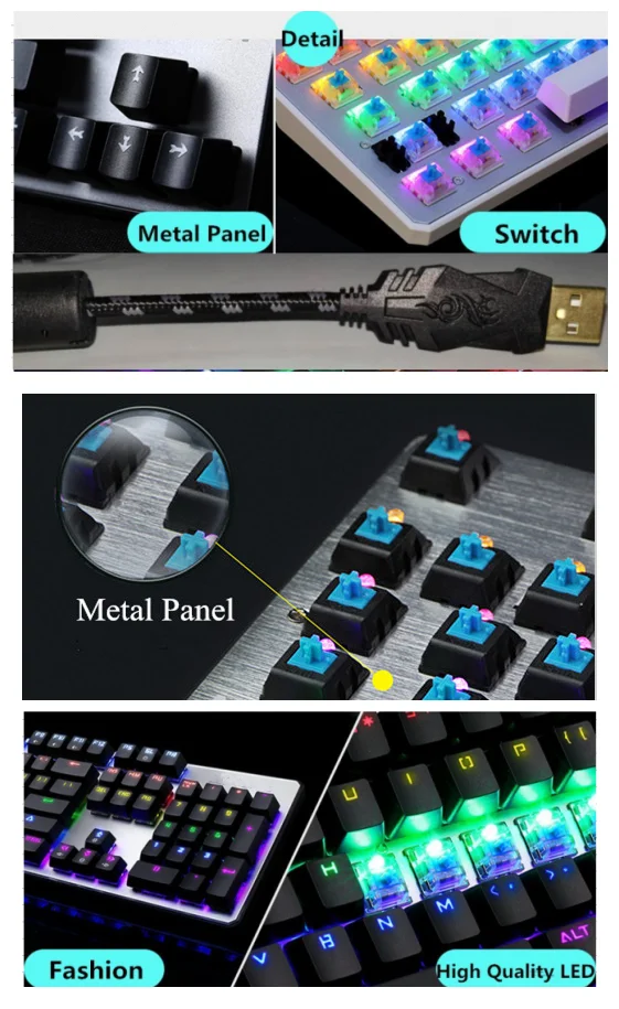 Newest Mechanical Keyboard With Rgb Color Backlight For Pc And Laptop