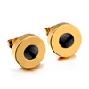 Round Stud Earring For Women And Men Jewelry Black Resin Stud Jewelry EAC118