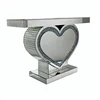 heart shape mirror furniture sparkle floating diamond crush console table