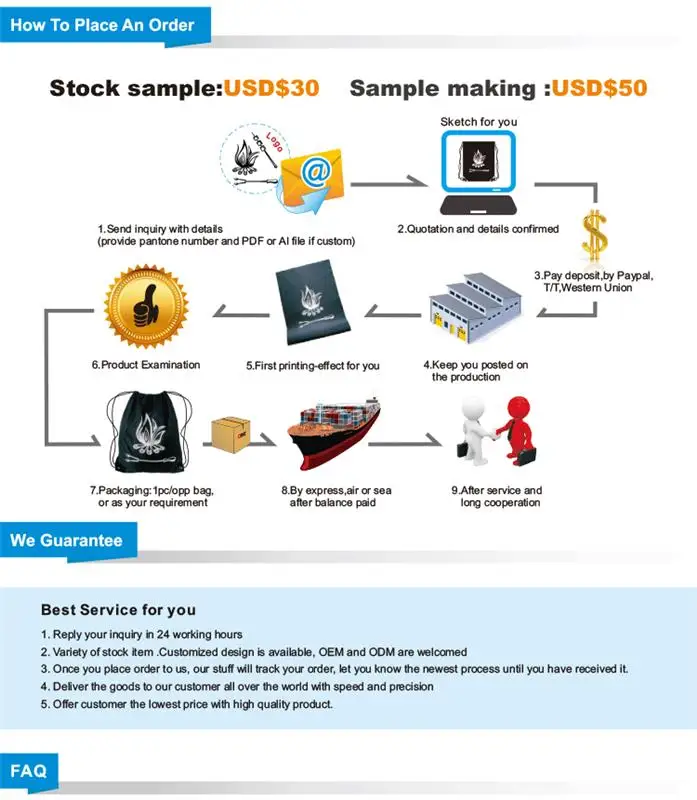 Custom Printed Promotional nylon Drawstring Bags