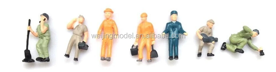 27 pcs 1:87 Scale Figures HO Construction Workers Supplies People Human Builders