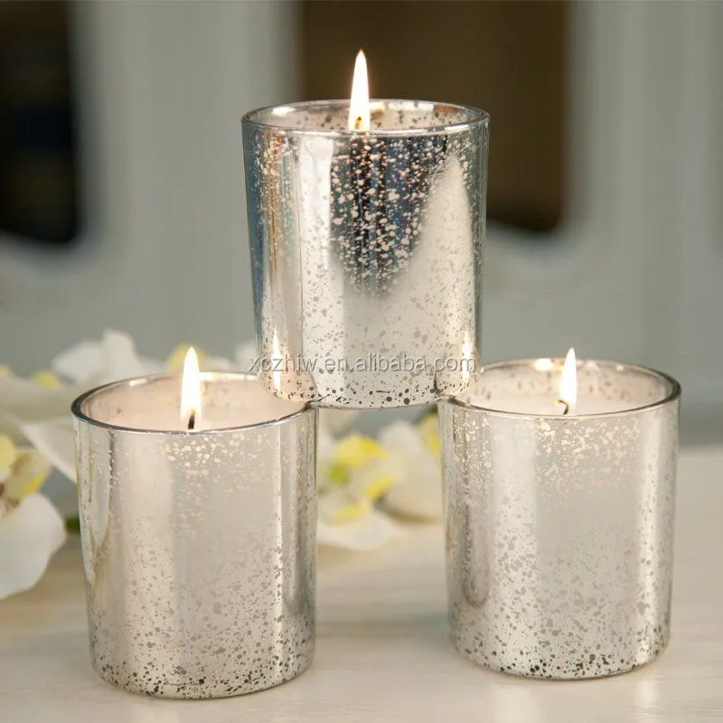 Elegant Customized Electroplate Glass Jar Candle,Personalized Scented Mirror Glass Candle,Unique