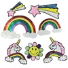 Best Selling Design Sequins Phone Shell Sticker Rainbow Applique Embroidered Patches For Clothes