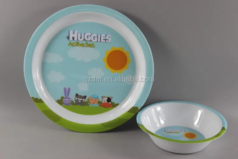 2pcs Melamine plate and bowl set for Kid's