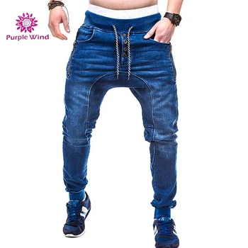 mens blue jeans with elastic waistband