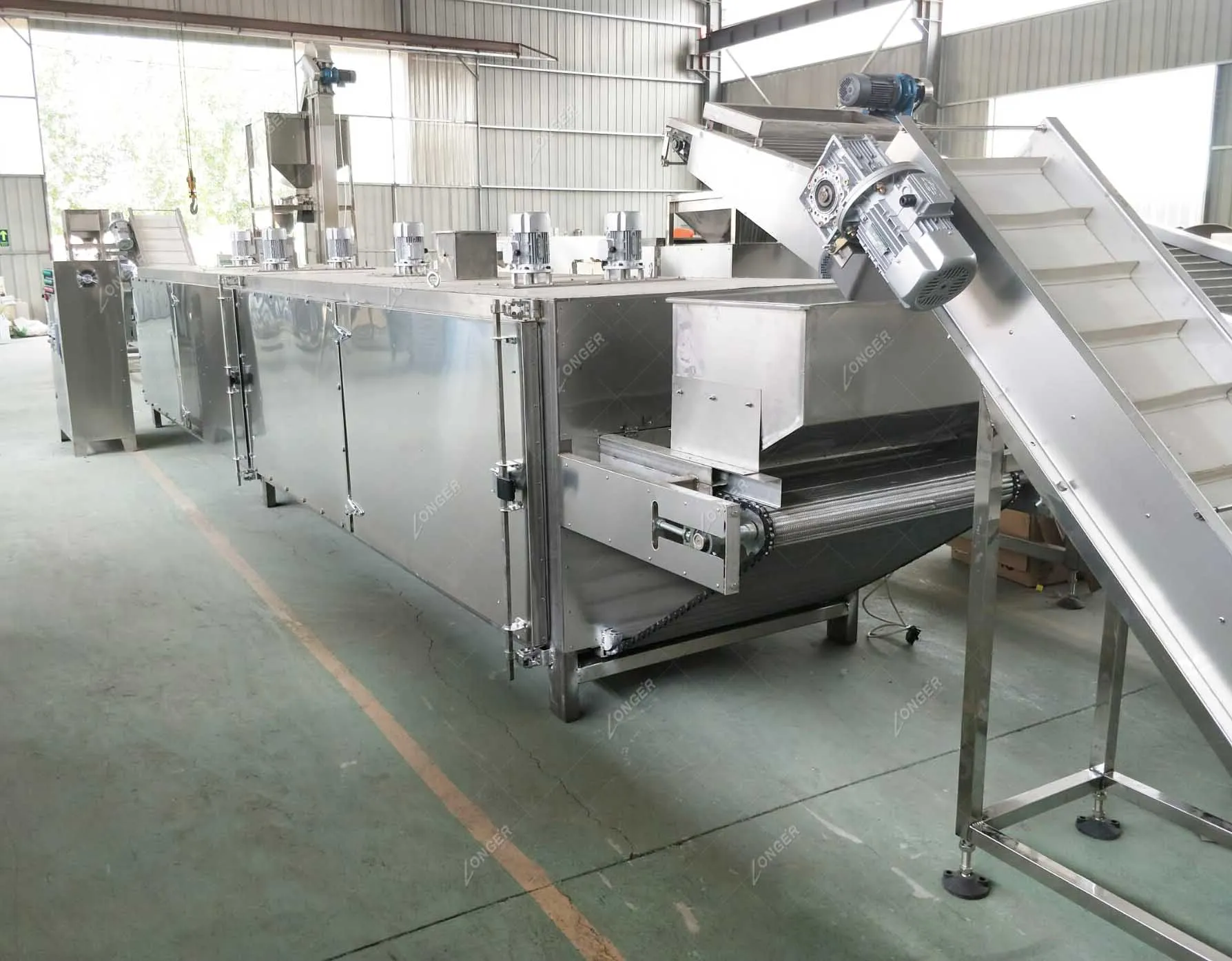 Conveyor Belt Continuous Peanut Roasting Machine/nut Roaster/sesame
