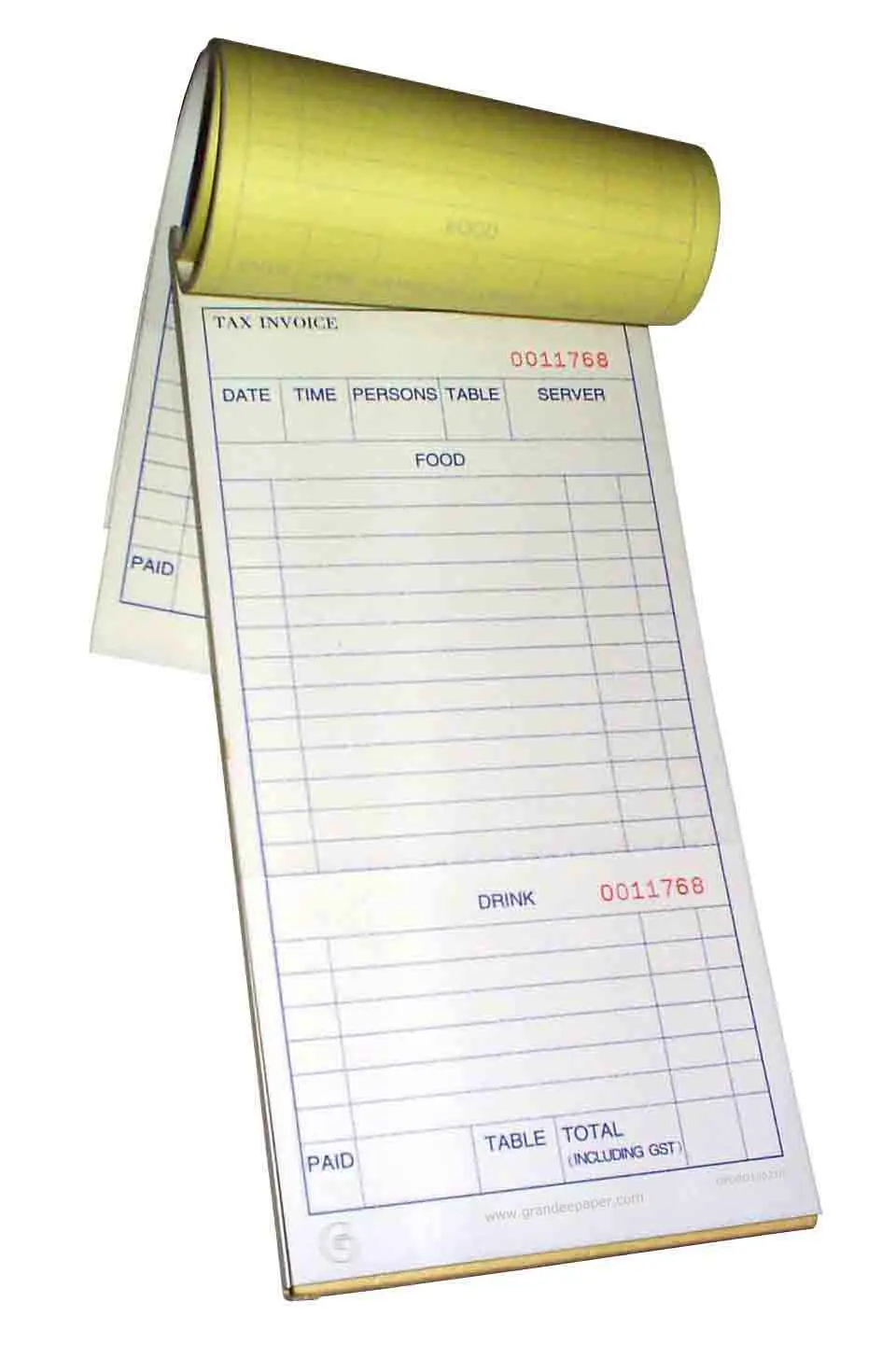 2 Part 3 Part Guest Check Book Printing - Buy Guest Check 