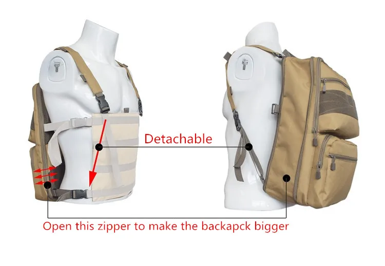 Tactical Molle Chest Rig Backpack With Detachable Molle Panel - Buy ...