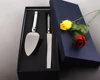 Hot sales food safety stainless steel 18/8 crystal wedding cake server set with crystals in the handle for wedding