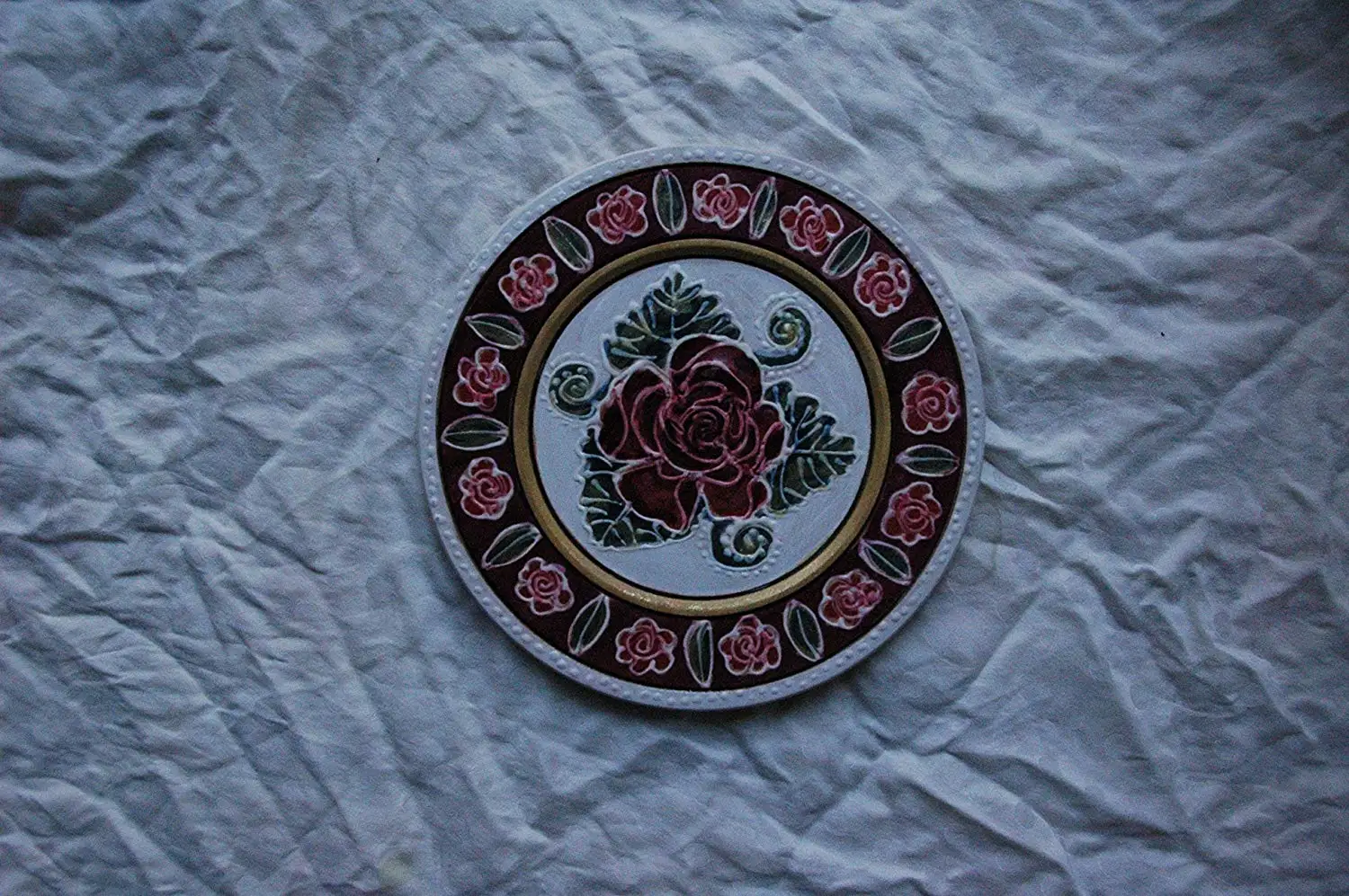 Sale!!!10% Off,Rose Wooden Plates, Hand Painted with Rose, Painting on Wood, Rose Illustration, Wood Flower, Artwork Rose, Painting on Wood, Mini Wall Hanging, Rose Art.