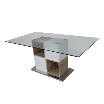 Modern Dining Room Furniture Wood Table With Glass Top For Sale Buy Meja Kayu Kayu Meja Makan Pedesaan Modern Ruang Makan Furniture Meja Kayu Dengan Kaca Atas Untuk Dijual Product On Alibaba Com