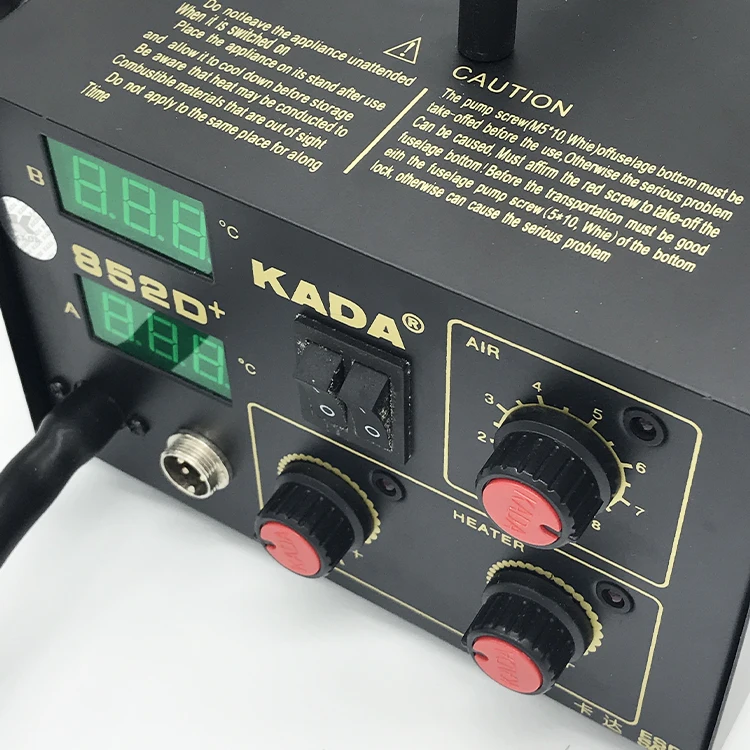 KADA 852D+  soldering desoldering station brushless fan hot air gun smd rework soldering station