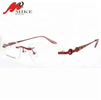 red metal eyeglass frames