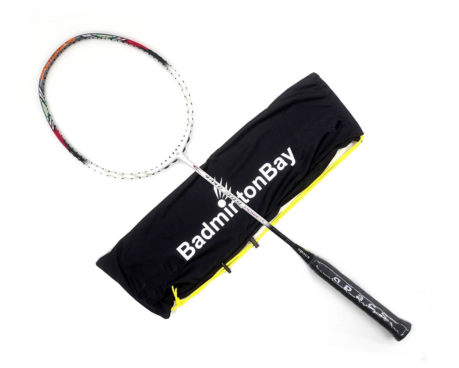 2x Apacs Nano 900 Power White Badminton Racket Free Stringing PU Grip 