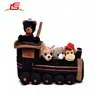 Plush Train House with 4 Stuffed Animals Conductor Black Bear