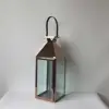 Vintage Outdoor Wedding Rose Gold Stainless Steel Lantern With Leather Handle - Large