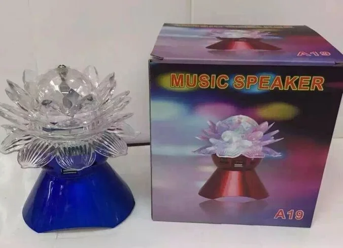 Crystal lotus bluetooth speaker,Lotus Blossoms Crystal LED speakers with 7 COLORS