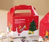 Full color printing Christmas Diced cup-cake handled packaging cardboard boxes for packing