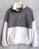 Wholesale Women New Monogrammed Two Tone Sherpa Half-zip Pullover