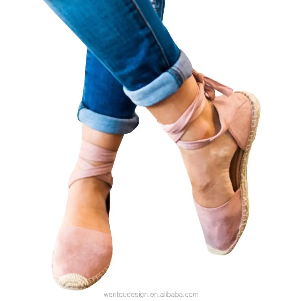 ankle wrap flat espadrilles