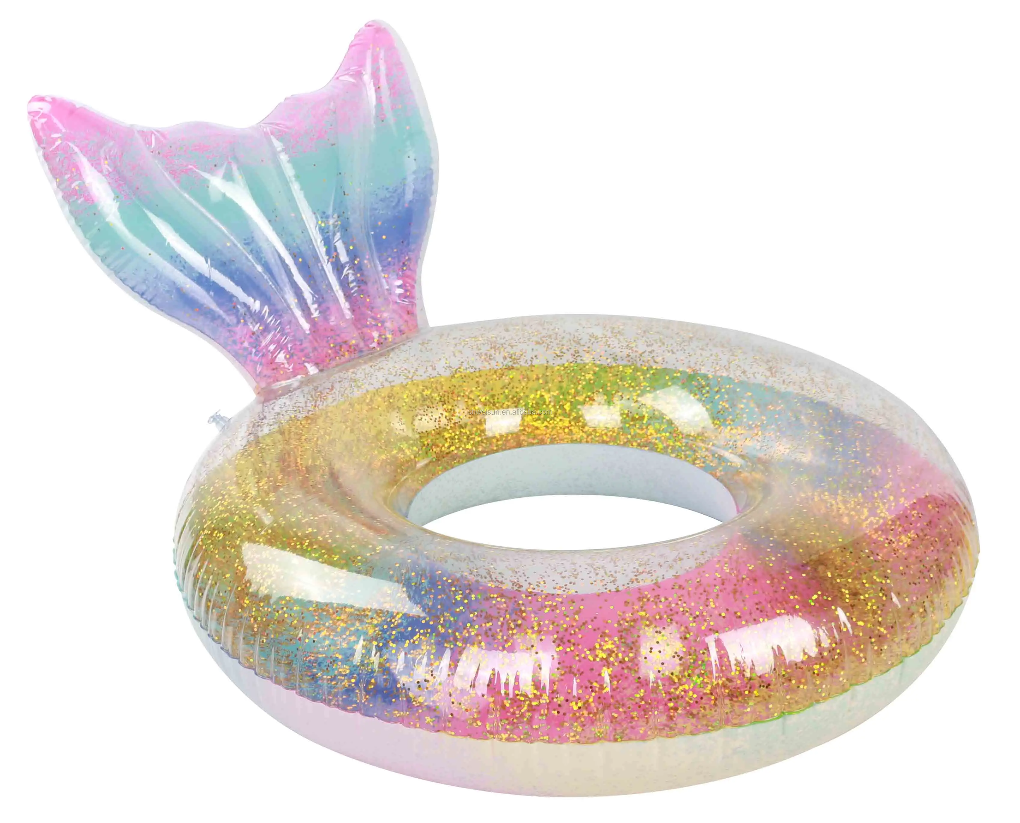 For Fun Or Assisted Swimming In Pool Inflatable Glitter Mermaid Swim