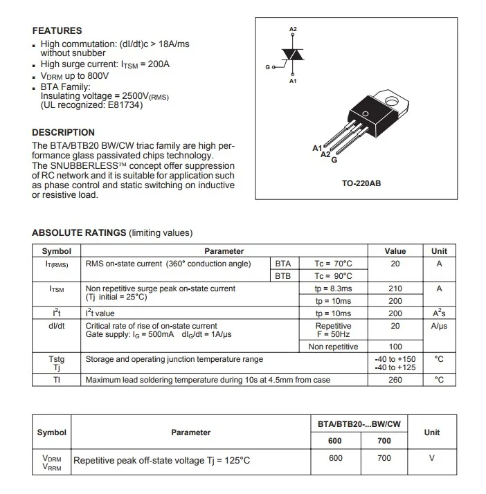 Bta24 600 схема включения