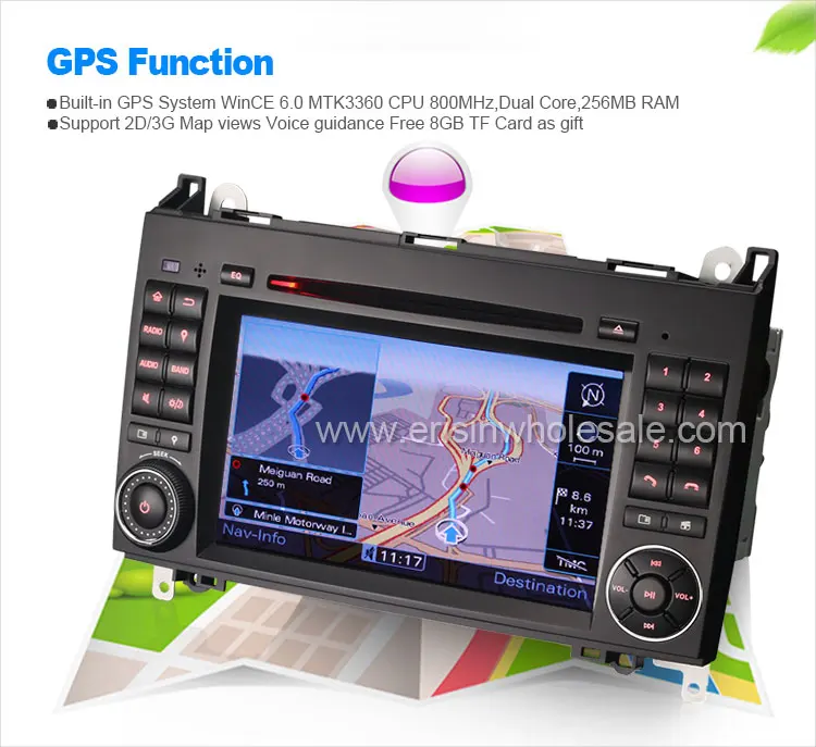 Erisin Es7270b 2din Car Stereo Dvr Dvd Gps Tv For Mercedes Benz W169