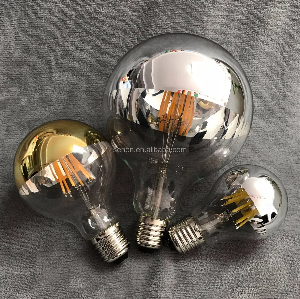 4W LED G80 Crown Silver Light Bulb Unique Mirror Top Style B22 Globe Bulbs 