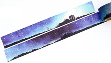 1Roll=25mmx7m High Quality Sky & Star Pattern Japanese Washi Decorative Adhesive Tape DIY Masking Paper Tape Label Sticker Gift