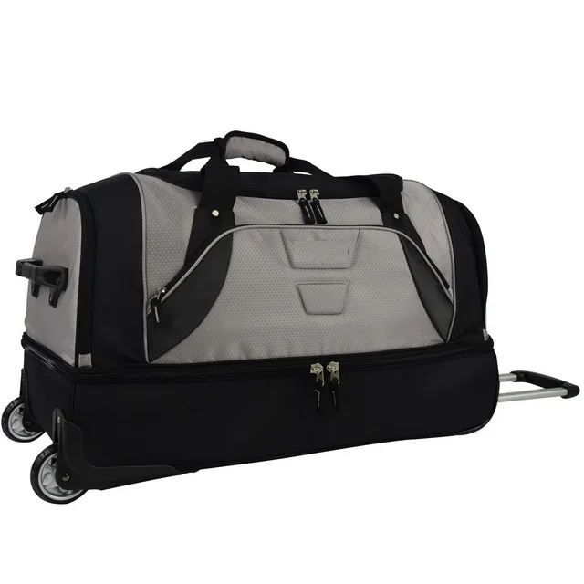 Custom brand 30 inch drop bottom wheeled duffel bag business man travel trolley rolling tool duffle bag