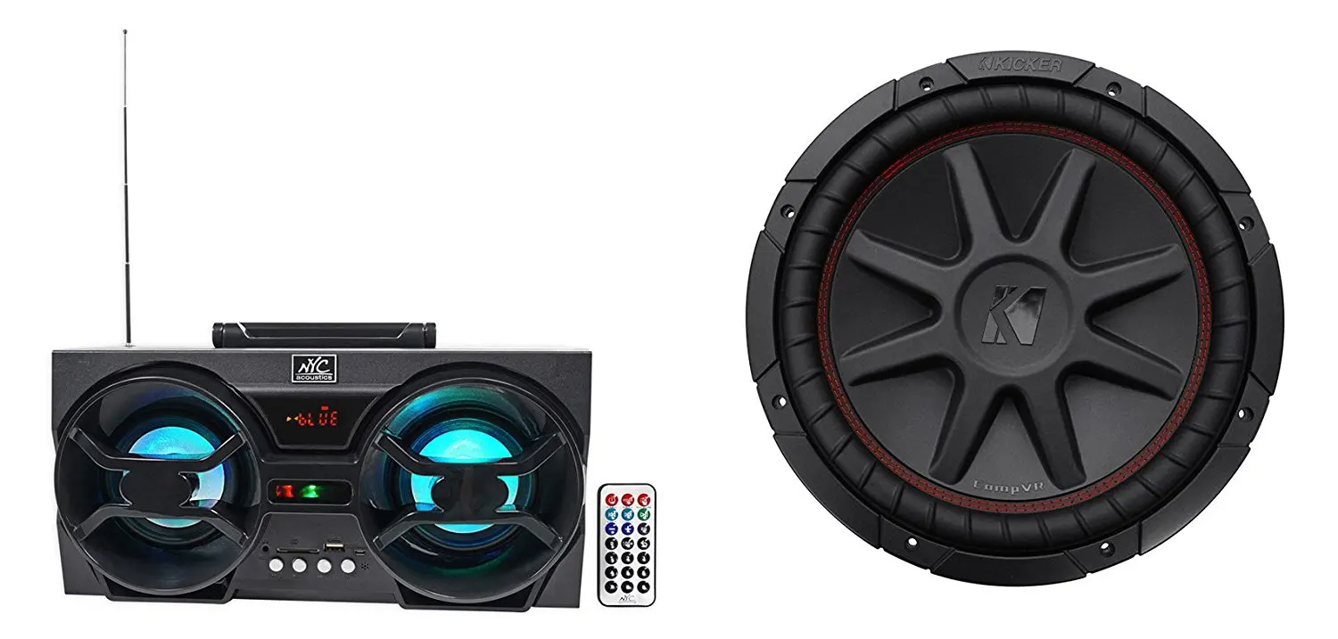 Buy Kicker 12" 800 Watt 4 Ohm DVC Subwoofer, with Kicker 600 Watt MONO