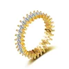 Oval Crystal Inlaid Fashion Women's 18K Gold Ring Engagement Wedding Ring
