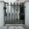 Victorian style perimeter railings and gate in wrought iron with cast finials