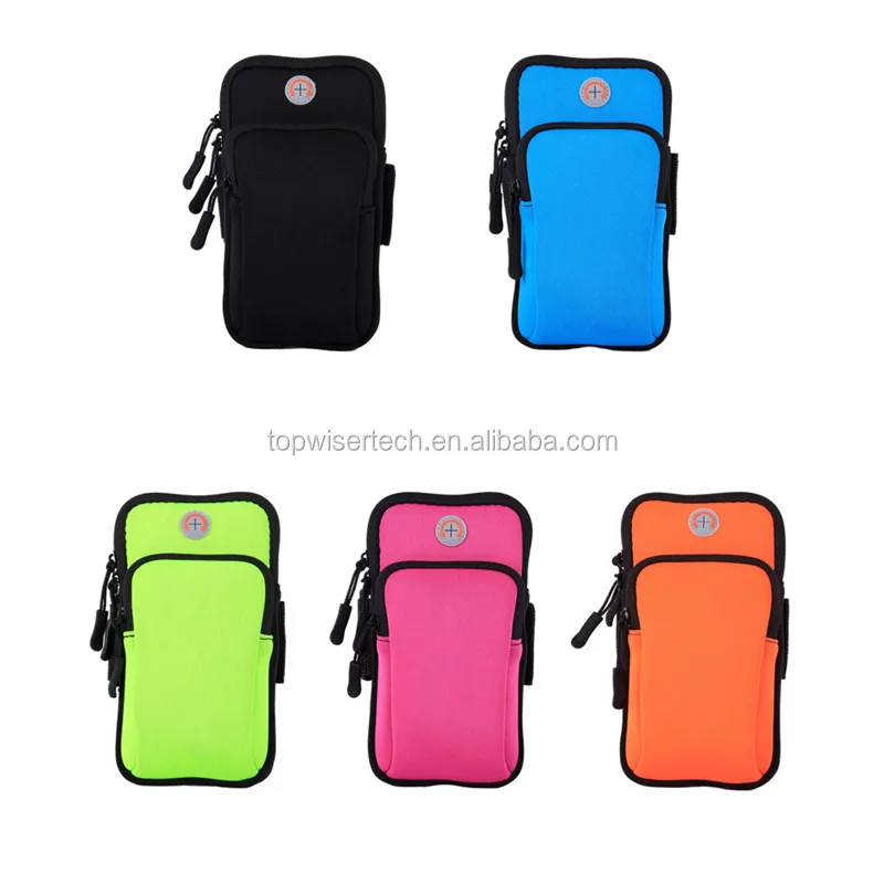 Custom Double Zipper Pocket Sports Armband Wrist Bag Running Armband