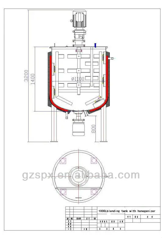 1000L blending tank drawing