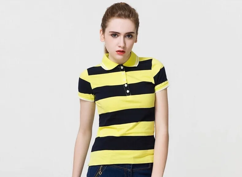 striped polo t shirts women's