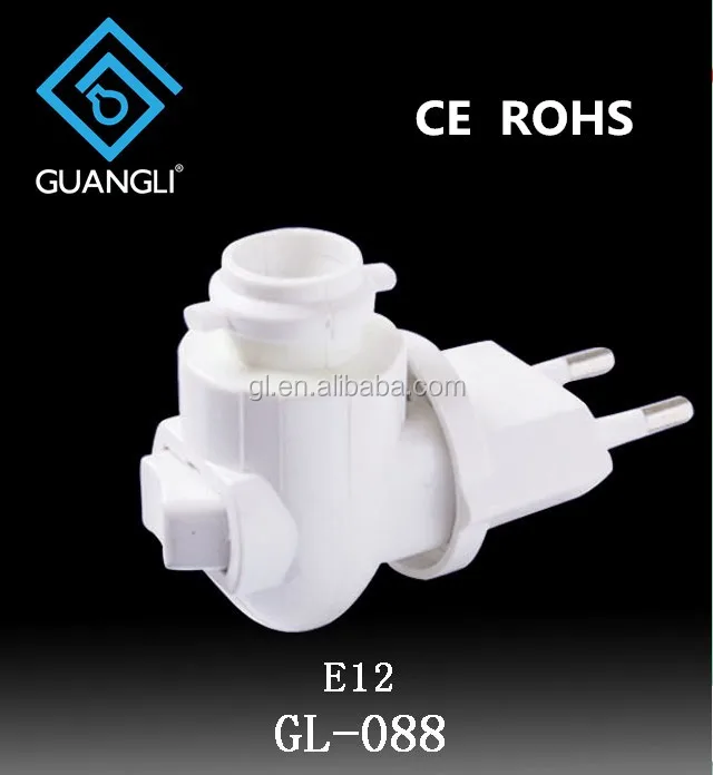 OEM CE ROSH approved night light socket European plug in lamp holder for acrylic night light 220V