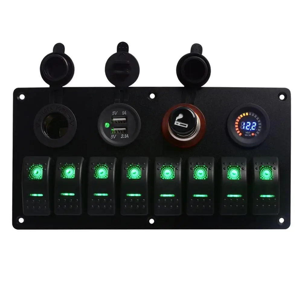 Led Rocker Switch Dashboard Panel 8gang, View Led Rocker Switch 